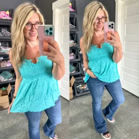 Grace Lace Tank in Aqua