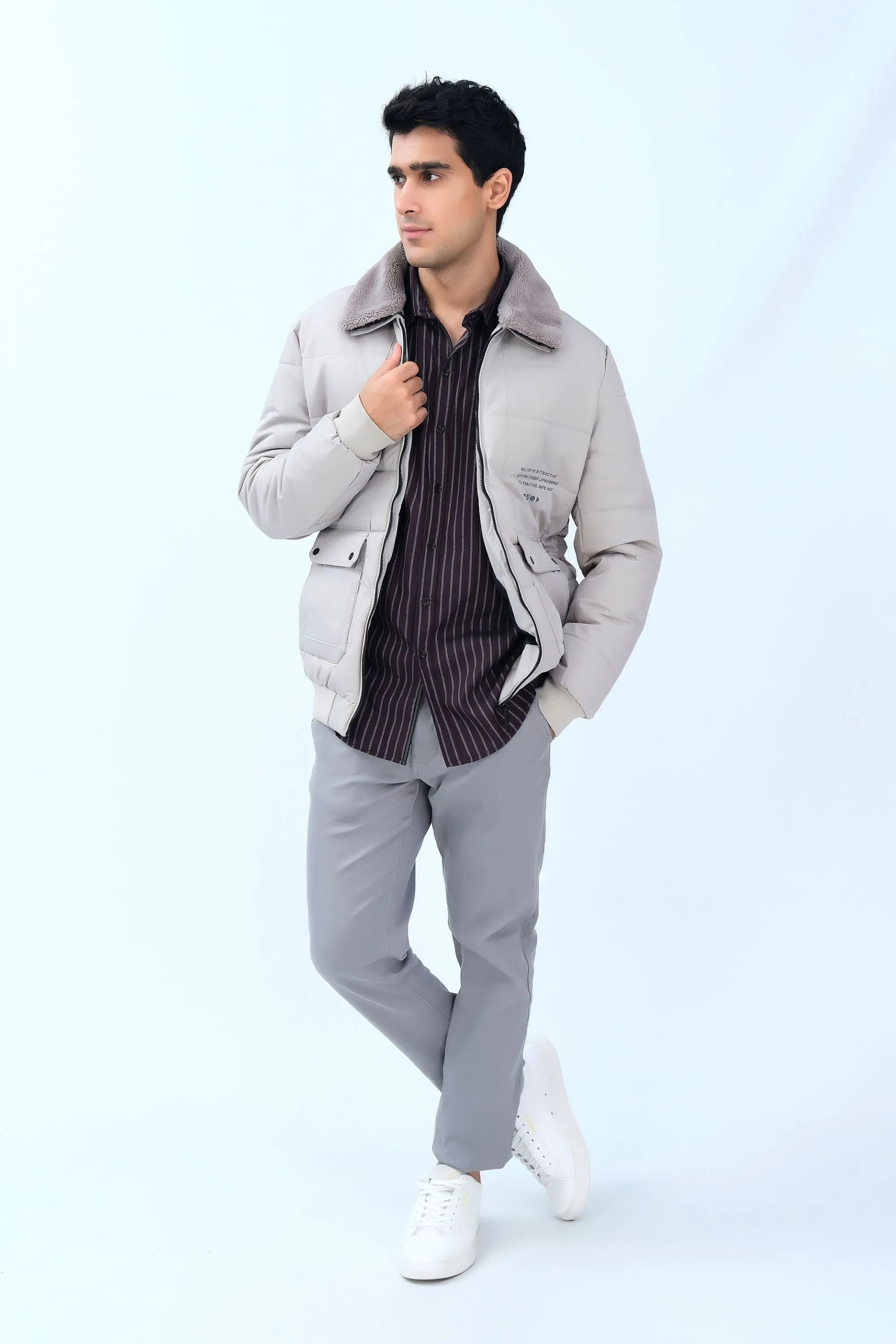 Grey Parachute Jacket