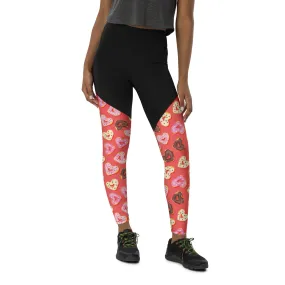 Heart Doughnuts Compression Leggings