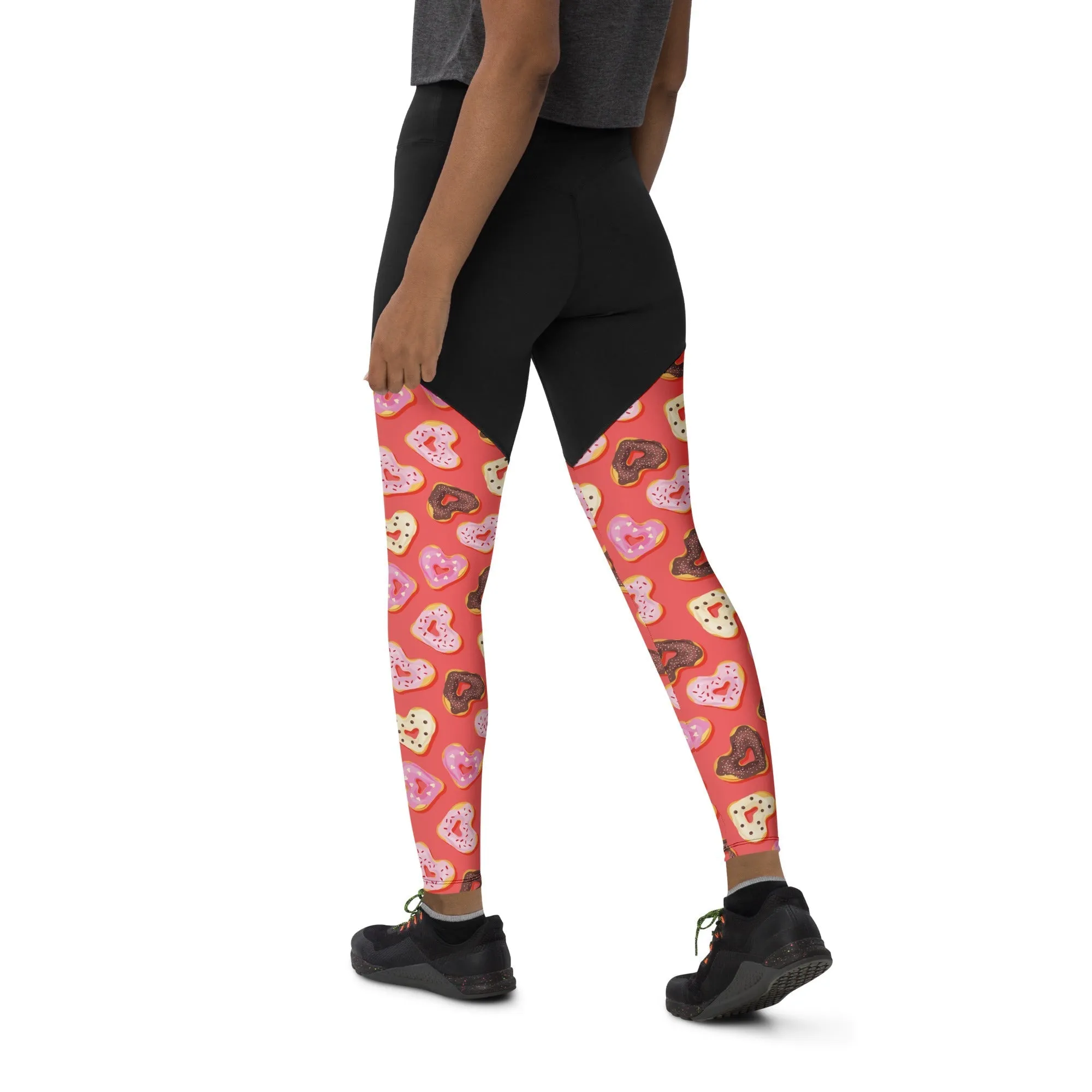 Heart Doughnuts Compression Leggings