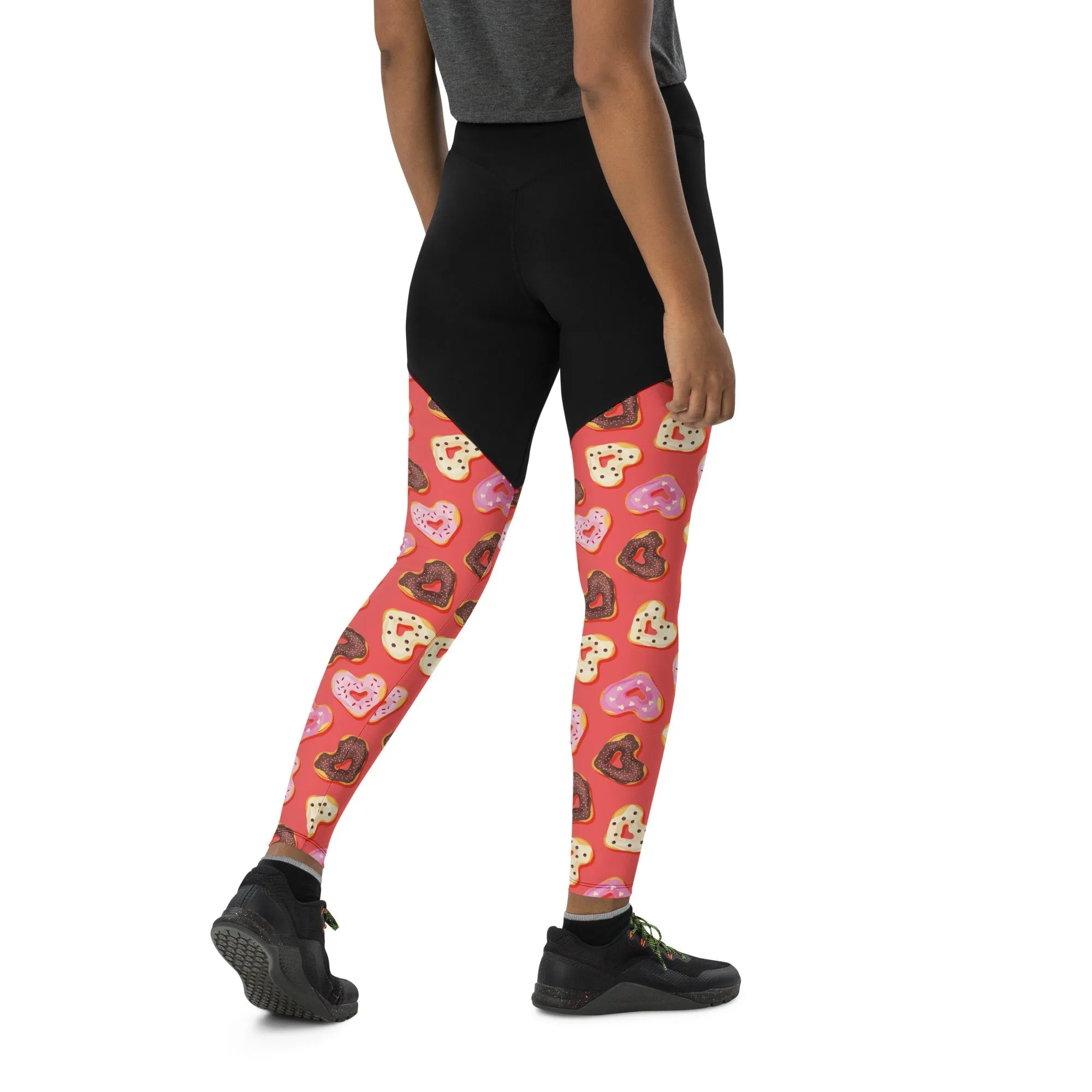 Heart Doughnuts Compression Leggings