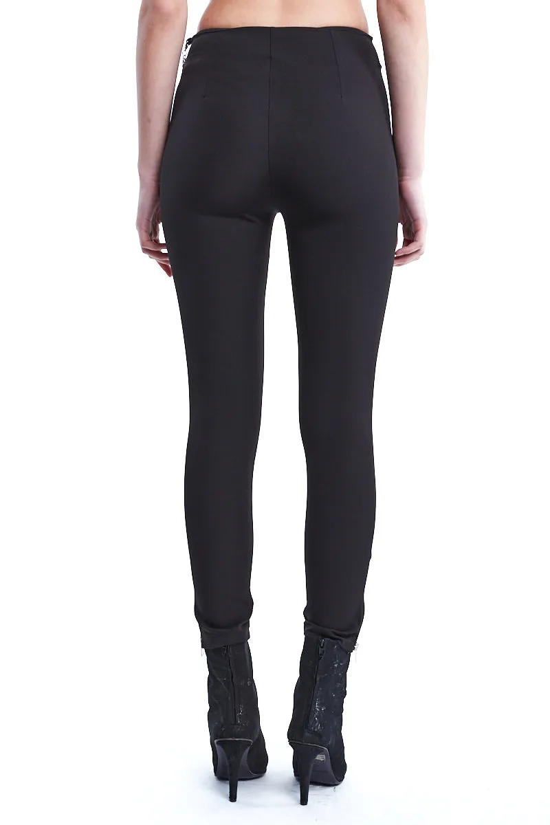 HIGH WAIST STRETCH SKINNY TROUSERS