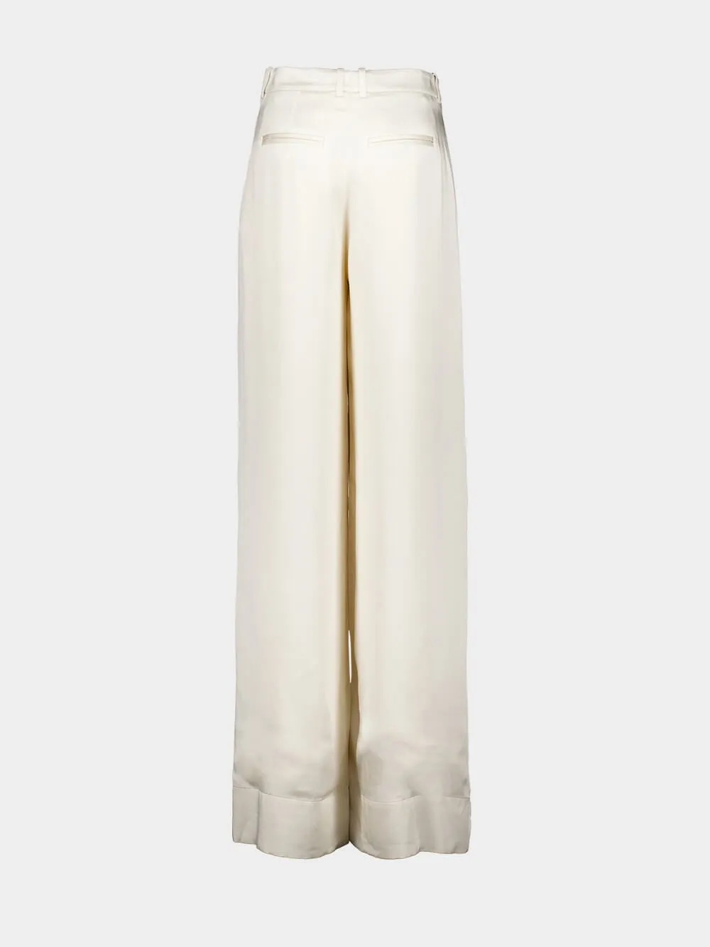 High-Waisted Satin Trousers