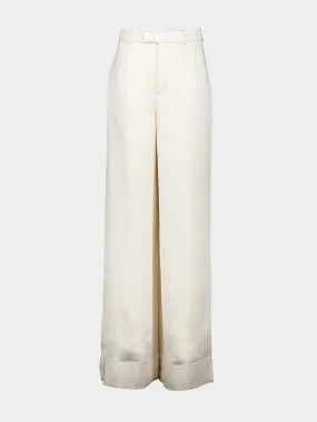 High-Waisted Satin Trousers