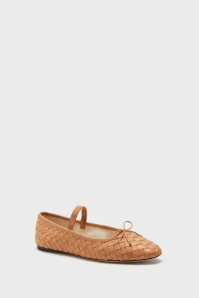 Honey Woven Leather Leonie Flats