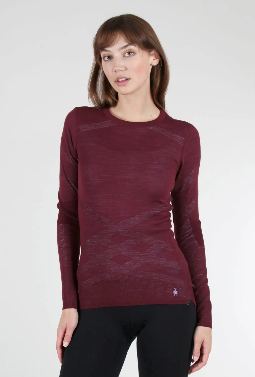 Intraknit Thermal Pattern Crew, Black Cherry/Violet