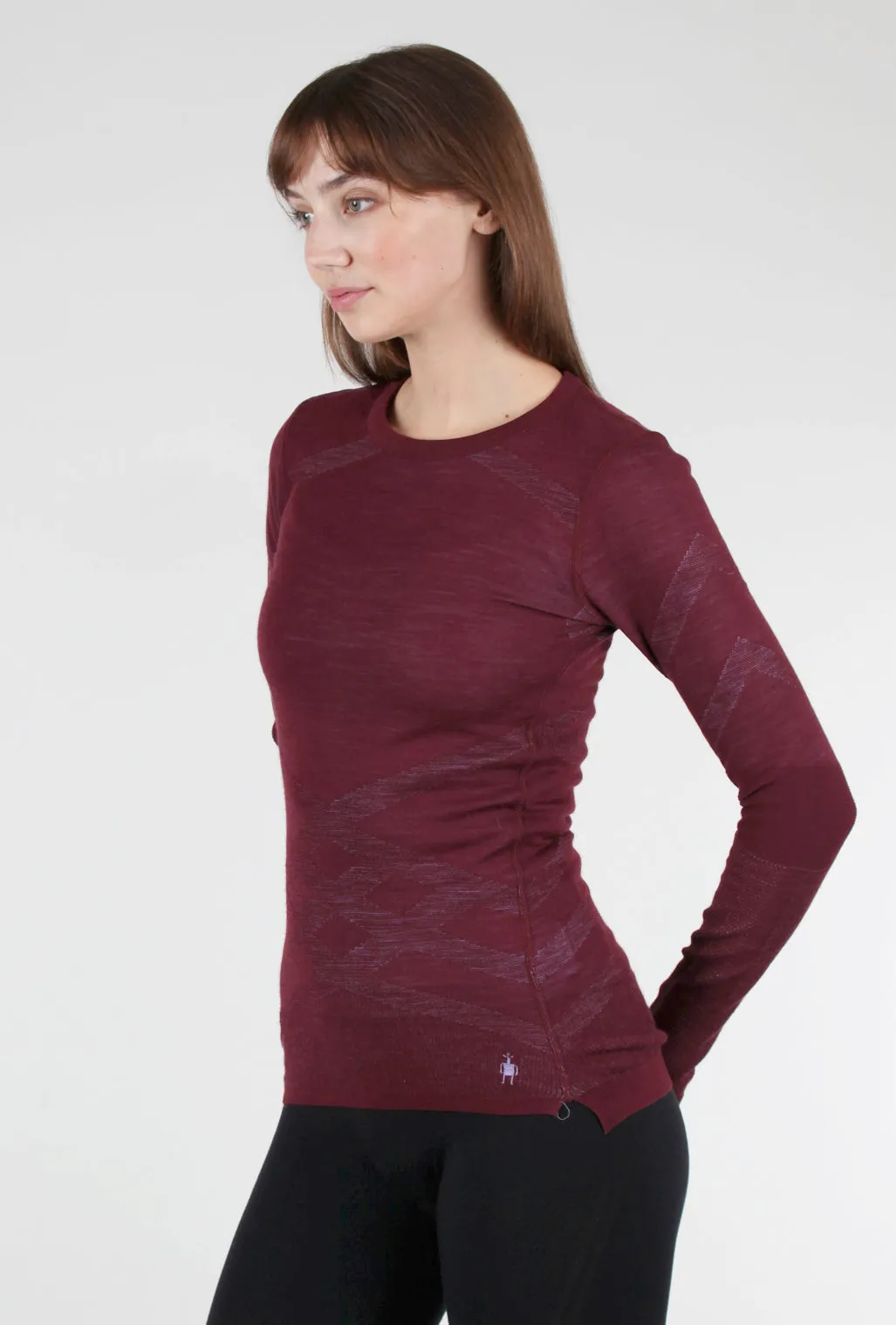 Intraknit Thermal Pattern Crew, Black Cherry/Violet