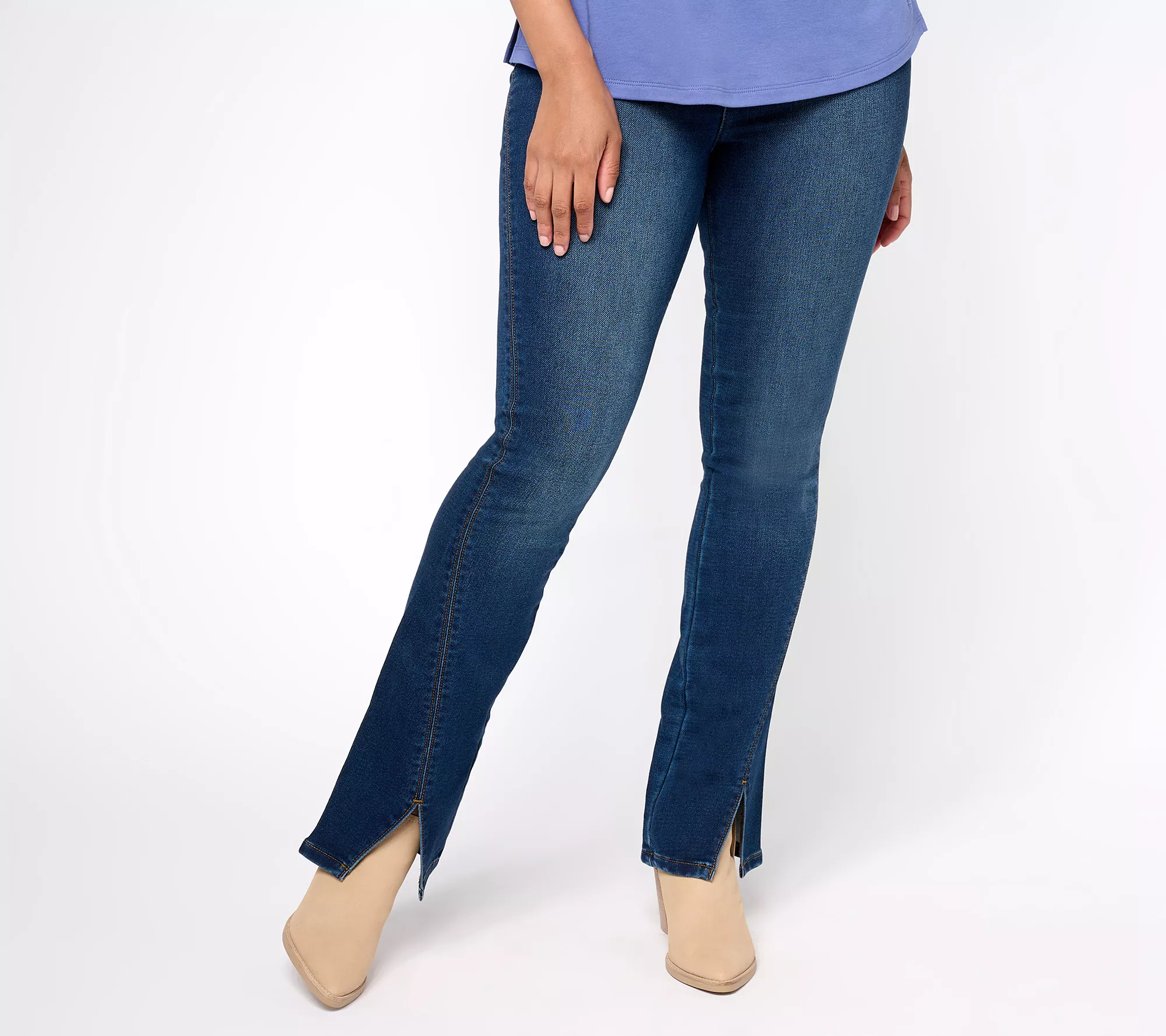 Isaac Mizrahi Live! Petite Indigo Divine Denim Slim Boot Jeans