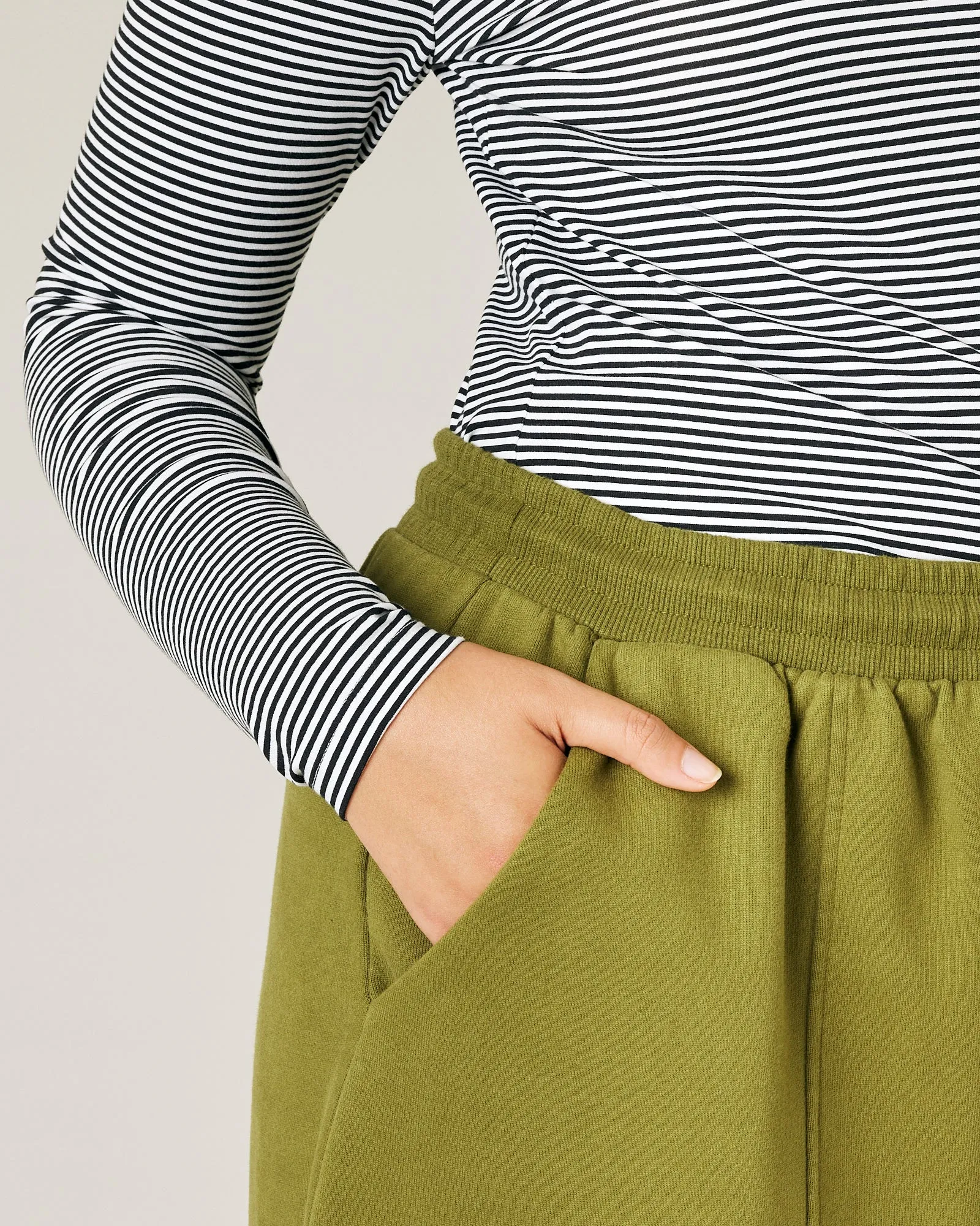 Jenny Avocado Fleece Jersey Trousers