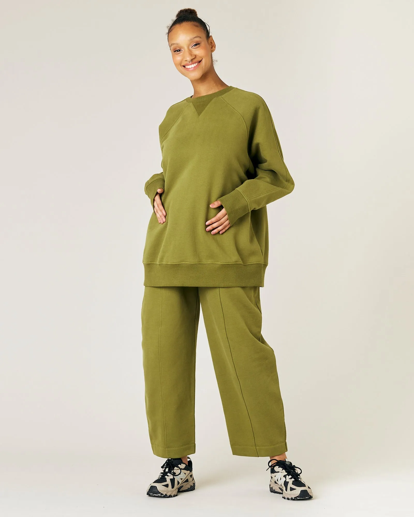 Jenny Avocado Fleece Jersey Trousers