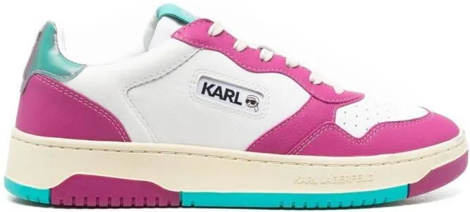 Karl Lagerfeld colour-panelled leather sneakers Purple