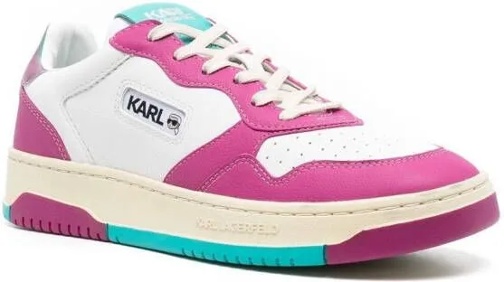 Karl Lagerfeld colour-panelled leather sneakers Purple