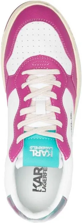 Karl Lagerfeld colour-panelled leather sneakers Purple