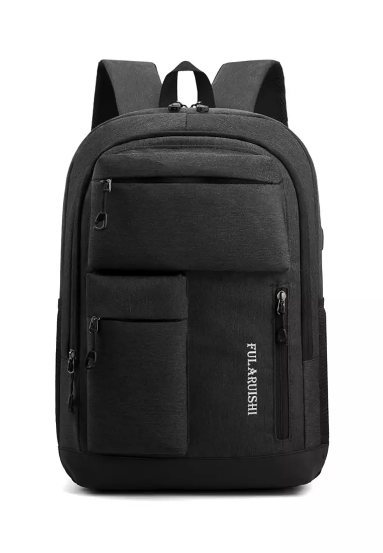 Lara Men's Oxford Cloth Leisure Backpack - Black