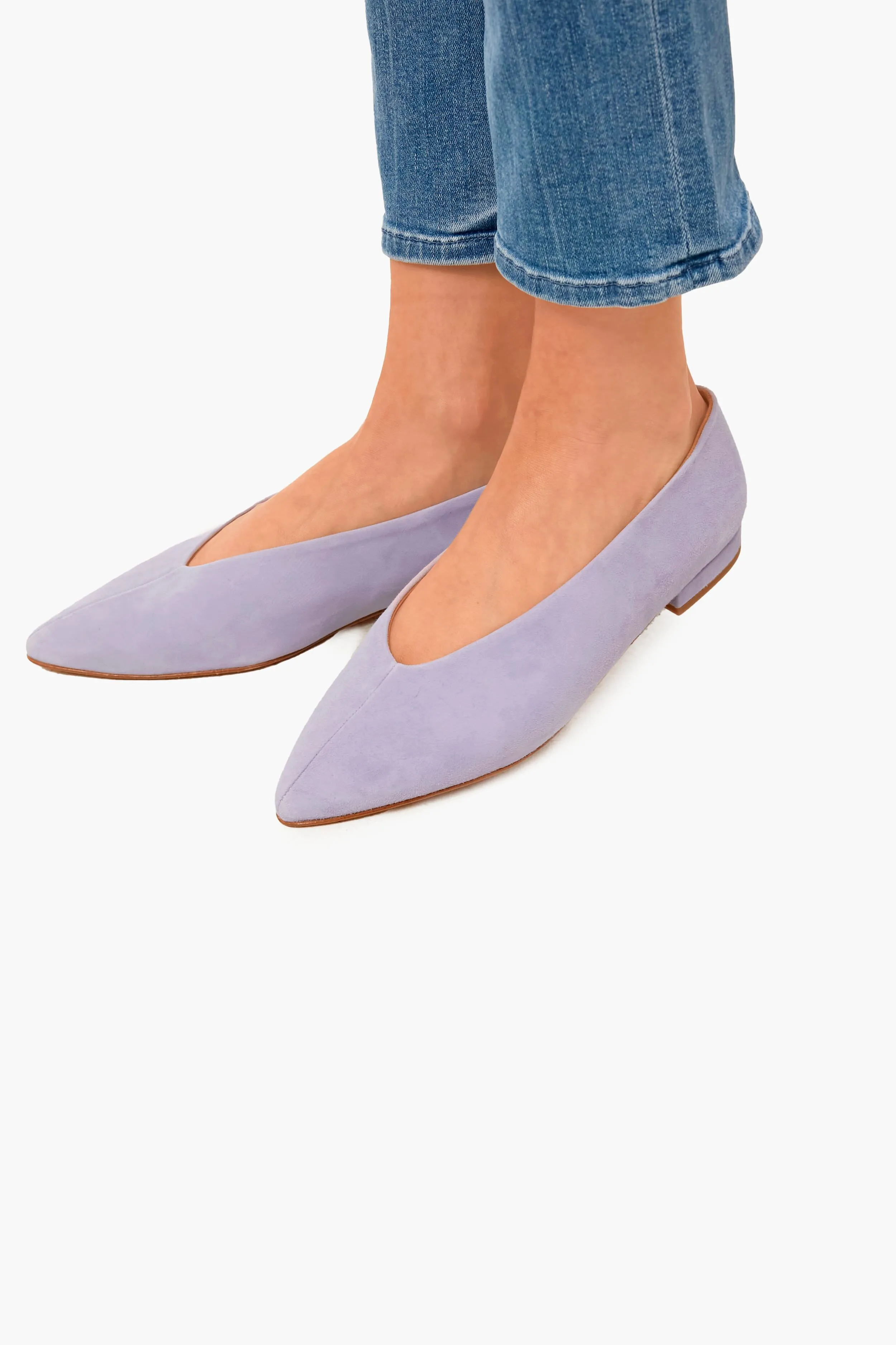 Lavender Suede Uma Flats