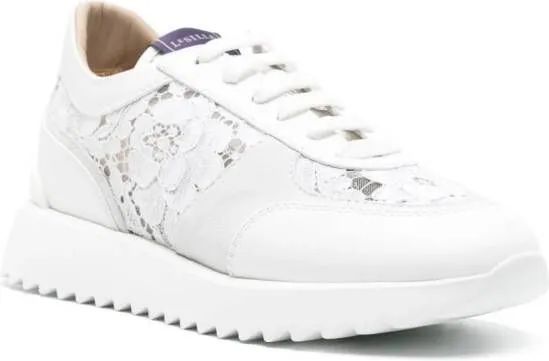 Le Silla chantilly-lace leather sneakers White