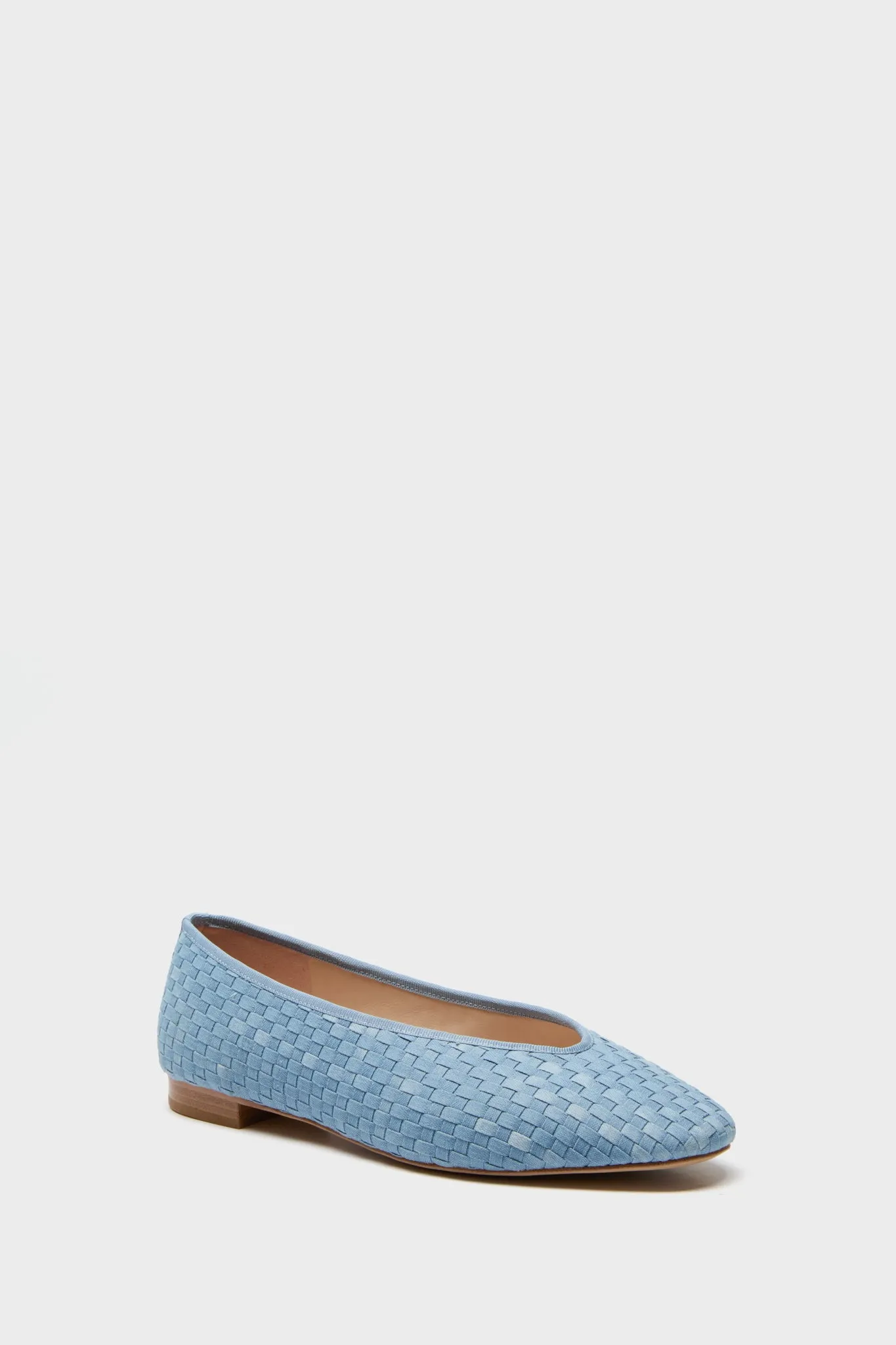 Light Woven Denim Nina Flats