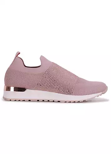 Linzi Storme Pink Diamante Trainers | Grattan