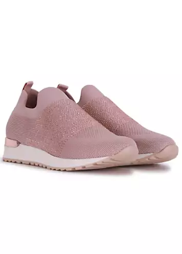 Linzi Storme Pink Diamante Trainers | Grattan