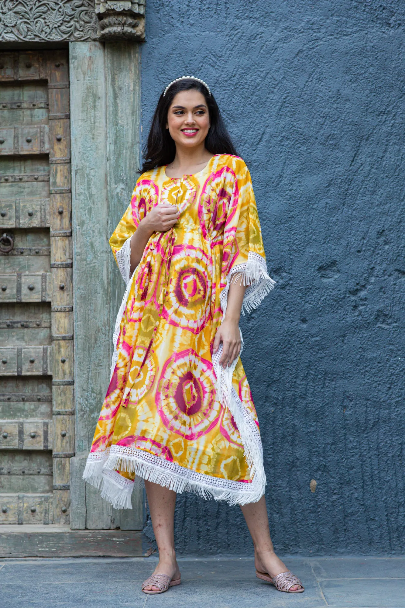 Luxe Sunshine Tie & Dye Maternity & Nursing Kaftan