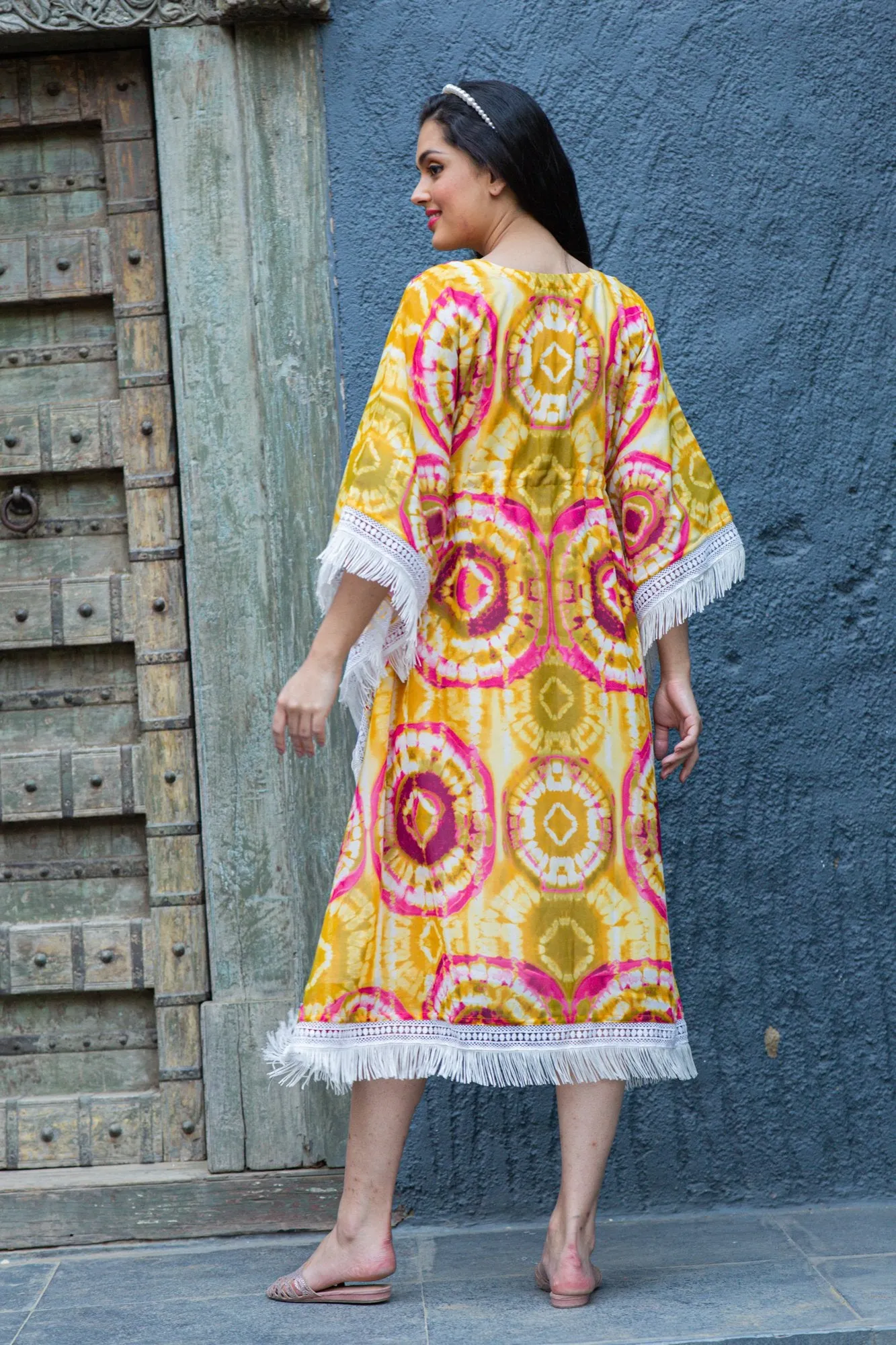 Luxe Sunshine Tie & Dye Maternity & Nursing Kaftan