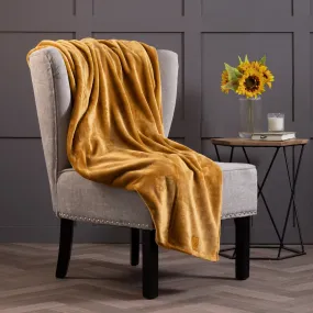 Luxury Fleece Thermal Blanket/Throw 180cm x 200cm - Gold Dust