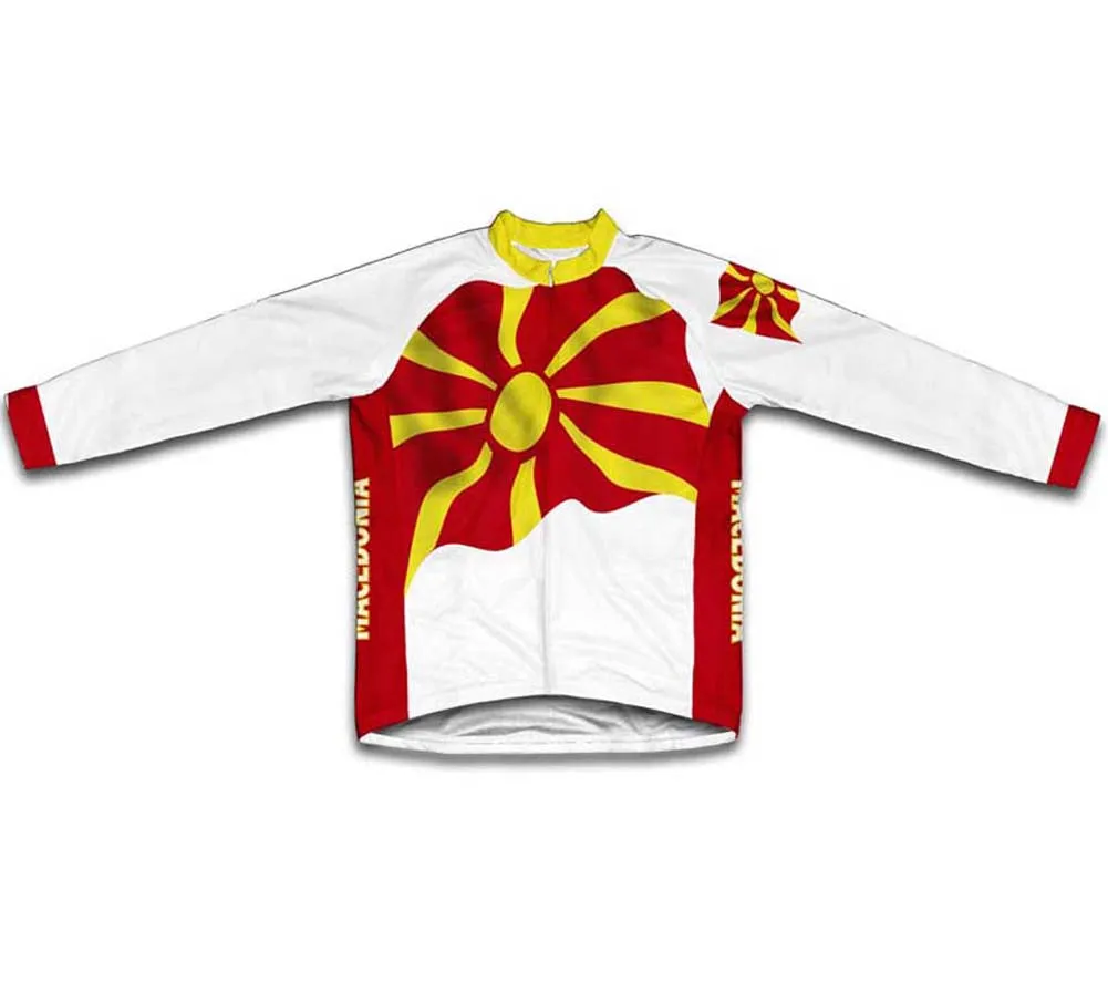 Macedonia Flag Winter Thermal Cycling Jersey