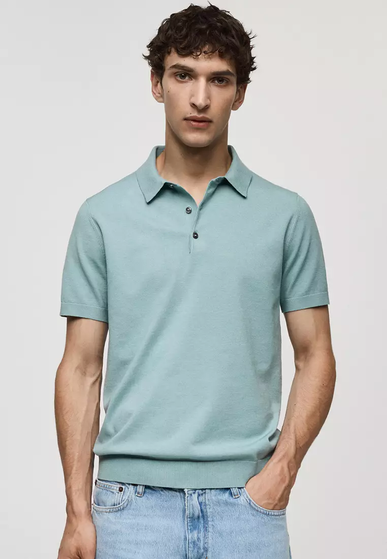 MANGO Man Fine-Knit Polo Shirt