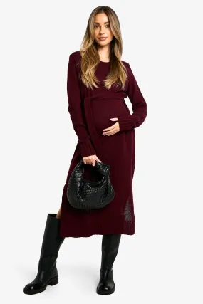 Maternity Crew Neck Jumper Midi Dress