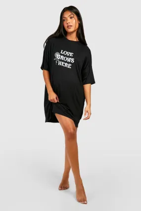 Maternity Love Grows Here Printed Nightgown