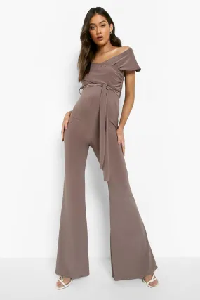 Maternity Off The Shoulder Slinky Jumpsuit