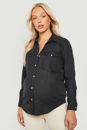 Maternity Oversized Denim Shirt