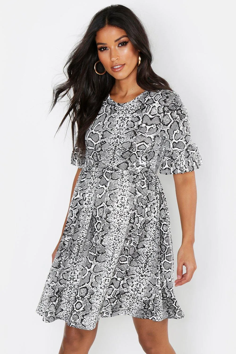 Maternity Snake Print Smock Dress