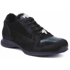 Mauri 8594 Mustang Pony & Crocodile Sneakers Black (Special Order)