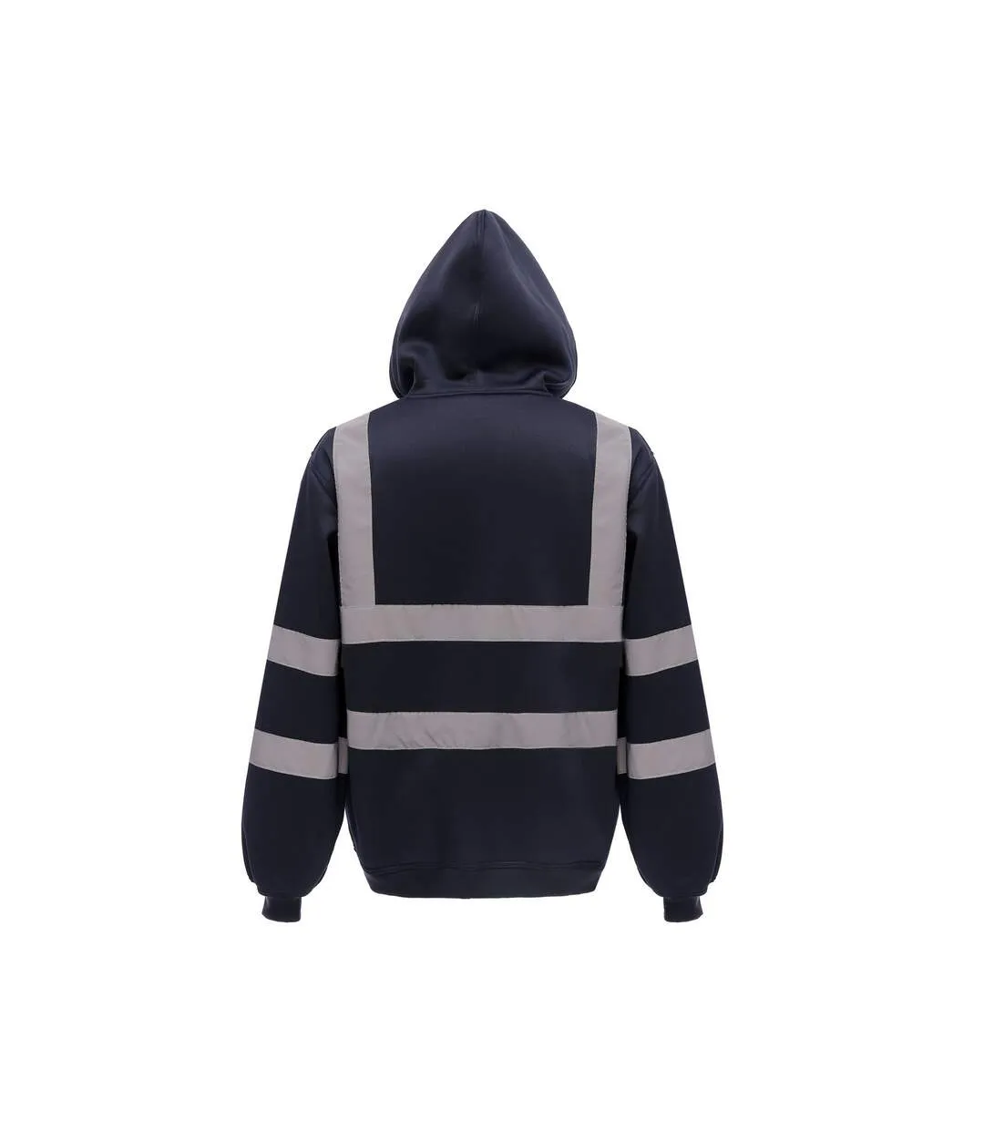 Mens hi-vis full zip hoodie navy blue Yoko