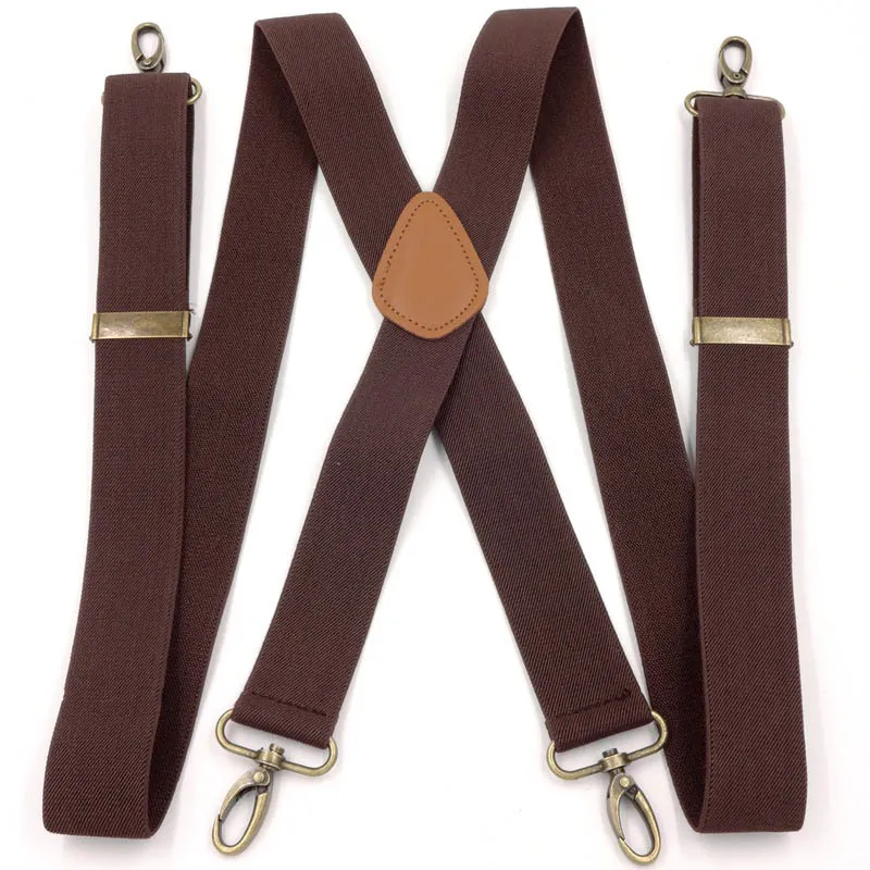 Men's Trousers Elastic Shoulder Strap Hook Buckle Suspenders Clip 