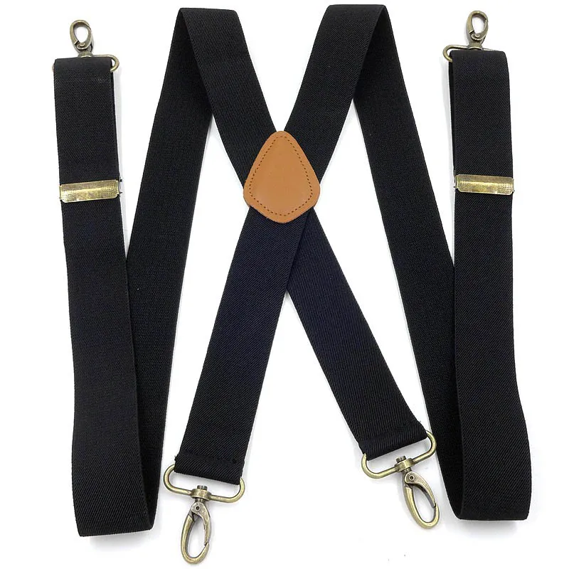 Men's Trousers Elastic Shoulder Strap Hook Buckle Suspenders Clip 