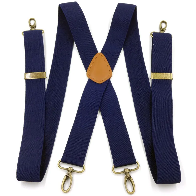 Men's Trousers Elastic Shoulder Strap Hook Buckle Suspenders Clip 