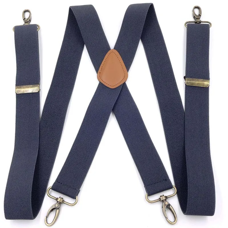 Men's Trousers Elastic Shoulder Strap Hook Buckle Suspenders Clip 