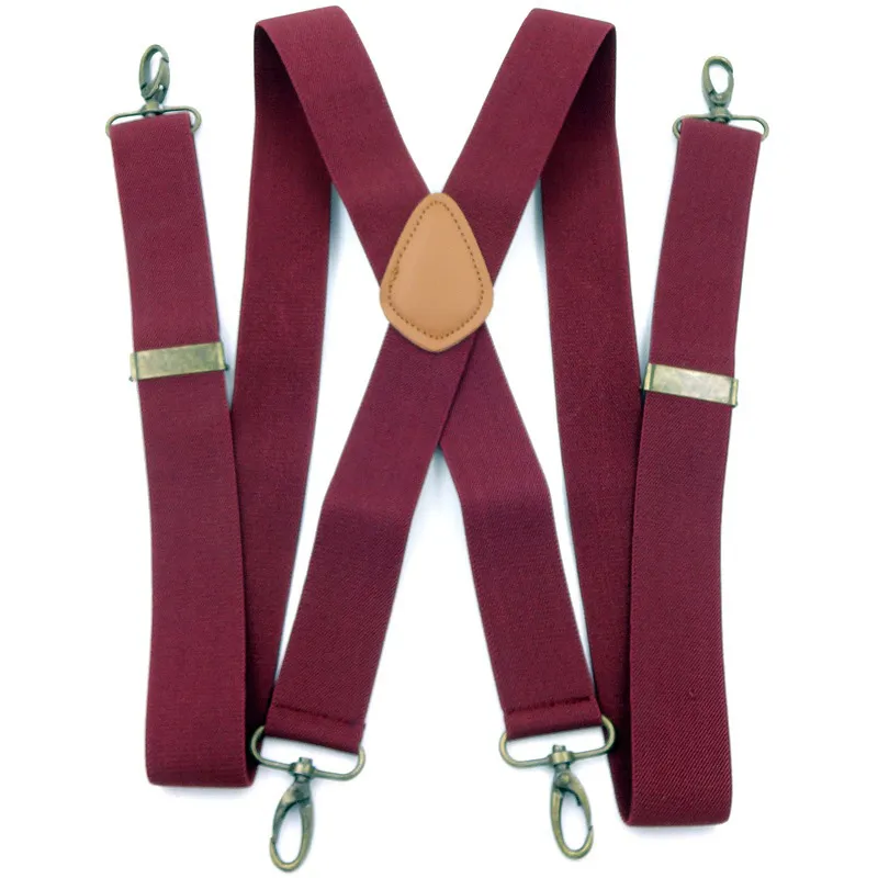 Men's Trousers Elastic Shoulder Strap Hook Buckle Suspenders Clip 