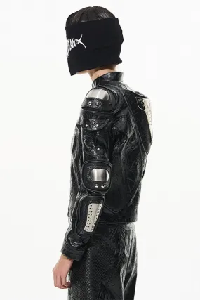 Metal Armor Biker Leather Jacket