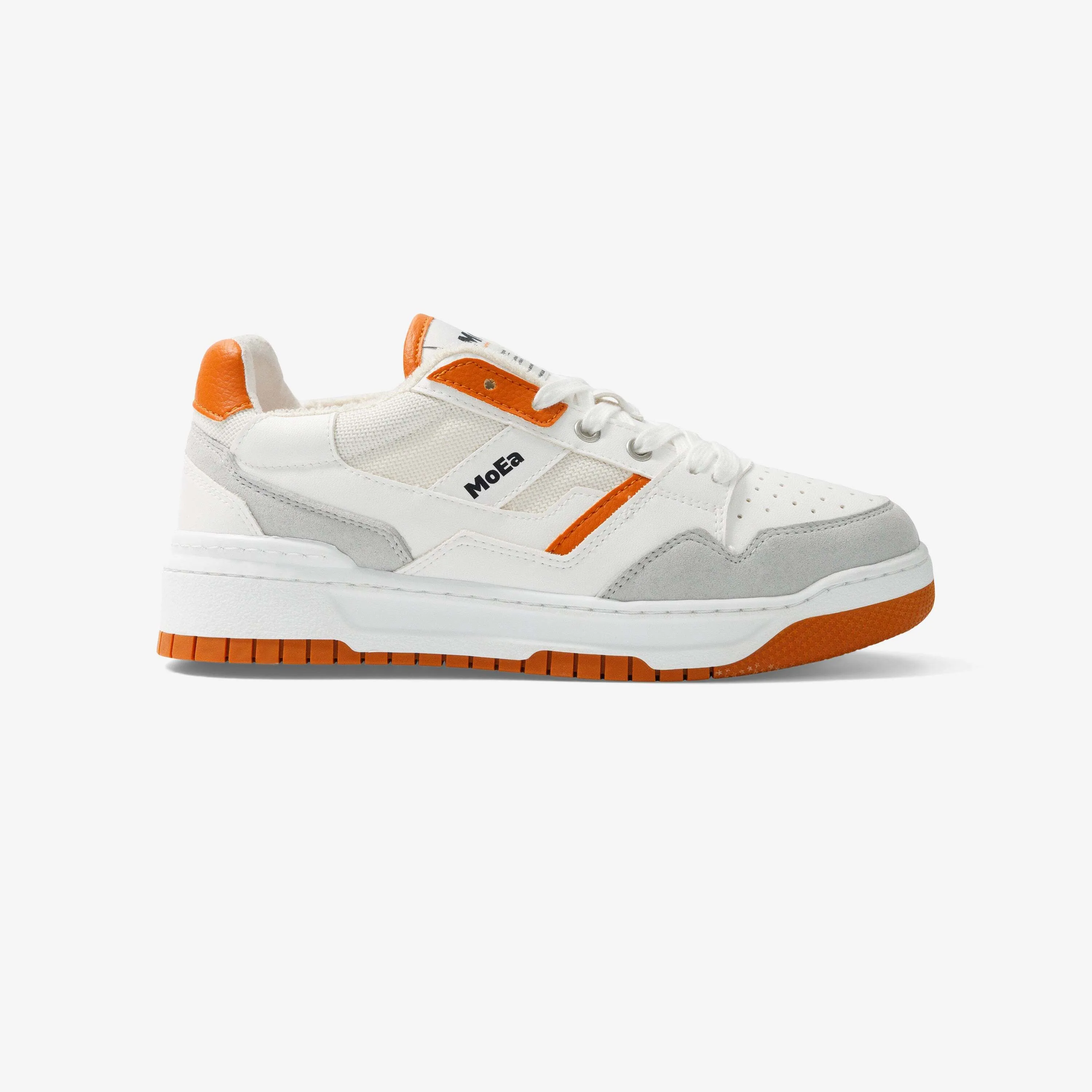 MoEa Vegan Sneakers Orange White Suede - Gen2