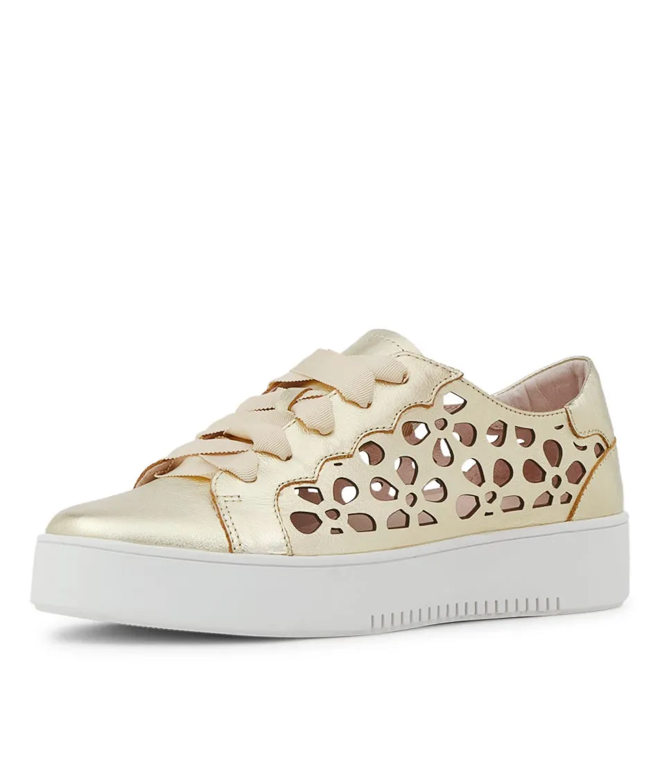 MOLLINI Lassin Pale Gold Leather Sneakers