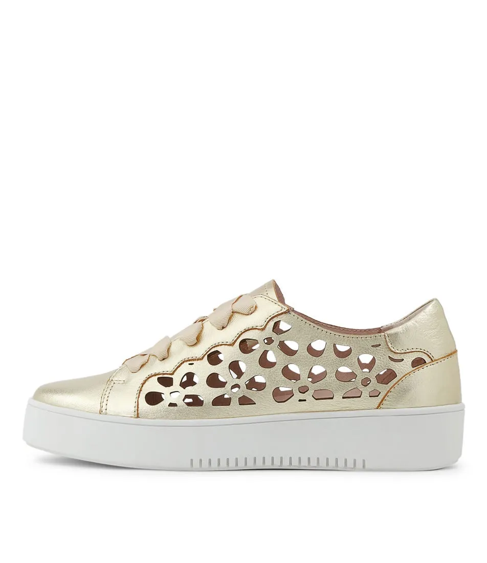 MOLLINI Lassin Pale Gold Leather Sneakers