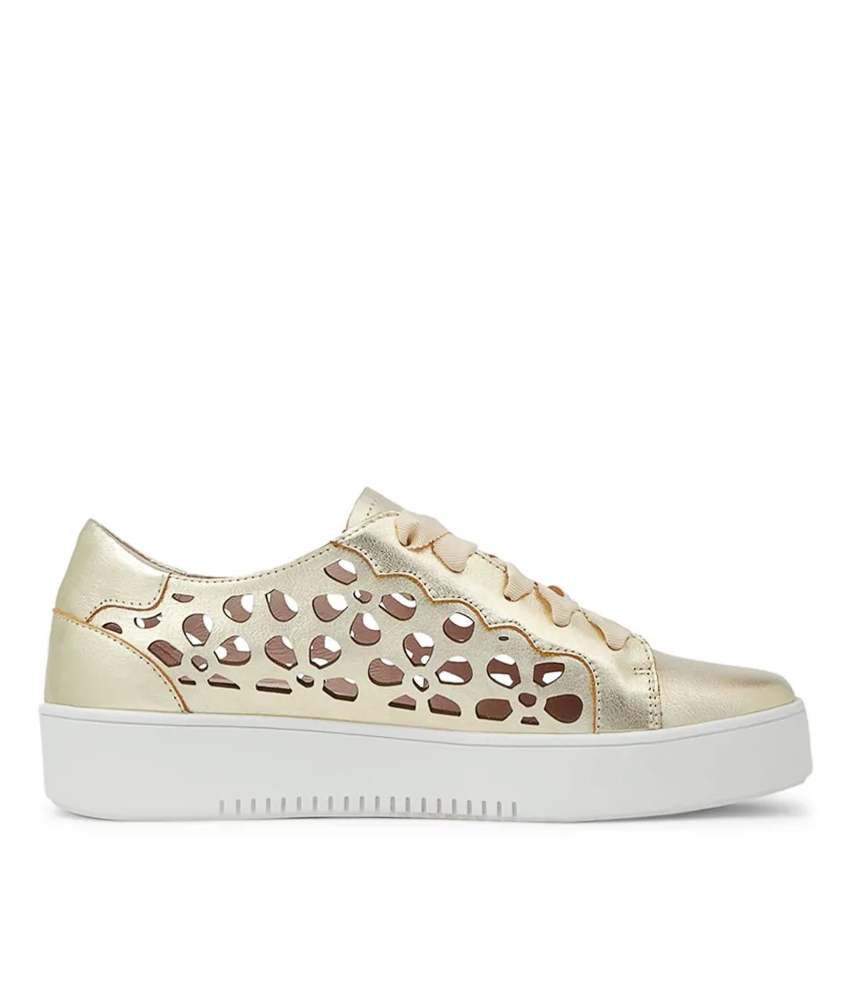 MOLLINI Lassin Pale Gold Leather Sneakers