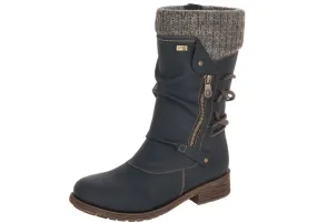 Mombasa Black Knit Mid-Height Boot