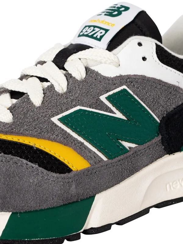 New Balance 997R Suede Trainers - Dark Grey/Green