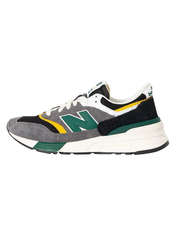 New Balance 997R Suede Trainers - Dark Grey/Green