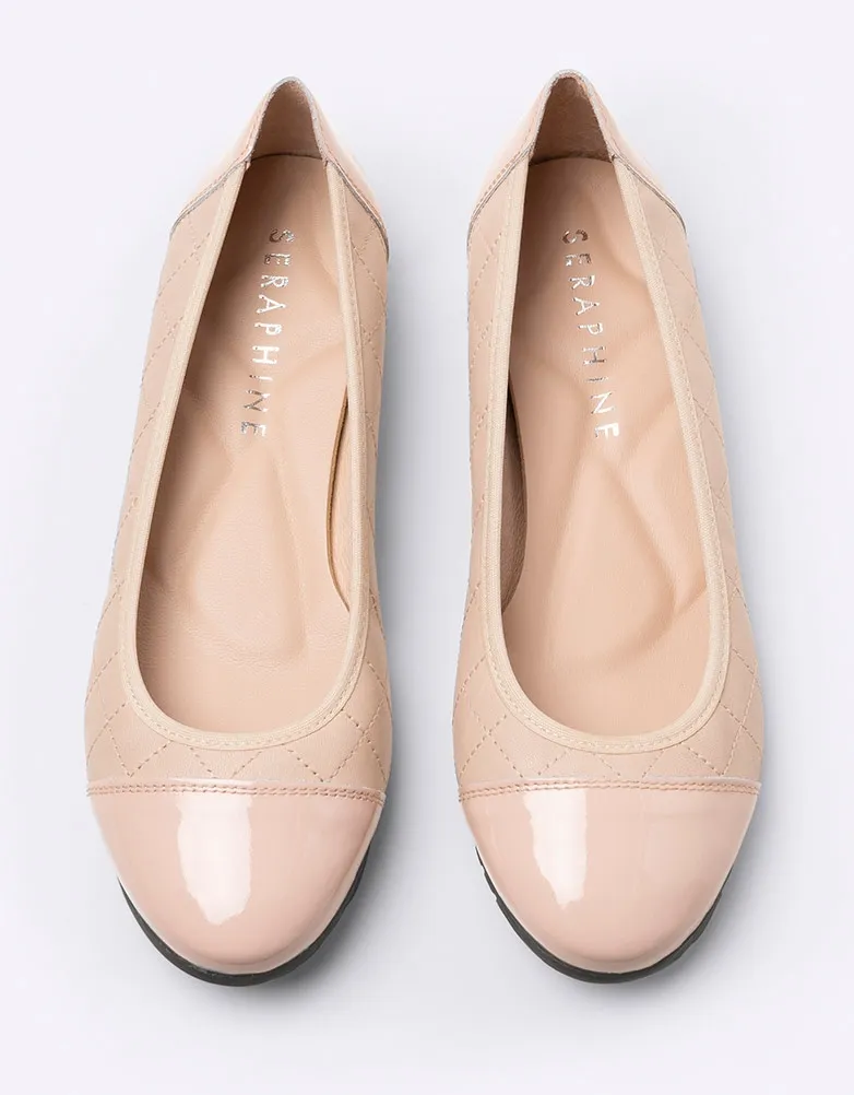 Nude Quilted Ballet Flats