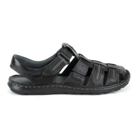 Olivier Men's leather summer sandals 230MA black